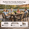 thumbnail image 3 of Enyopro 7 Pieces Patio Dining Set, Outdoor Furniture with Rectangular Table & 6 Stackable Textilene Chairs, Weatherproof Steel Frame for Garden Backyard Deck Porch, Brown, 3 of 8
