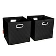 thumbnail image 1 of JIAessentials Set of 4 Foldable Faux Leather Cubby Cube Storage Bins Baskets 12 in for Shelves w Dual Handles for Shelves, Organizers & More Medium, 1 of 7