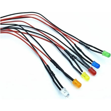 

ZX 20pcs Lot 20cm Pre Wired 3mm 5mm LED Light Lamp Bulb Prewired Emitting Diodes for DIY Home Decoration DC12V (Color : RGB Slow Size : 5MM)-0810