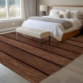 thumbnail image 4 of Rectangle Area Rugs 5 x 8 Ft, Dark Brown Wooden Non-Slip Residential Carpet, Vintage Western Country Wooden Board Indoor Crawling Mats Runner Rugs for Living Room/Dining Room/Bedroom, 4 of 8