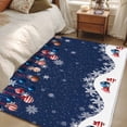 thumbnail image 4 of 3'x5' Area Rugs, Navy Blue Christmas Indoor Outdoor Area Rug for Living Room Bedroom, Xmas Balls White Snowflake Washable Bathroom Rugs Kitchen Floor Carpet Mats Home Decor Aesthetic, 4 of 8