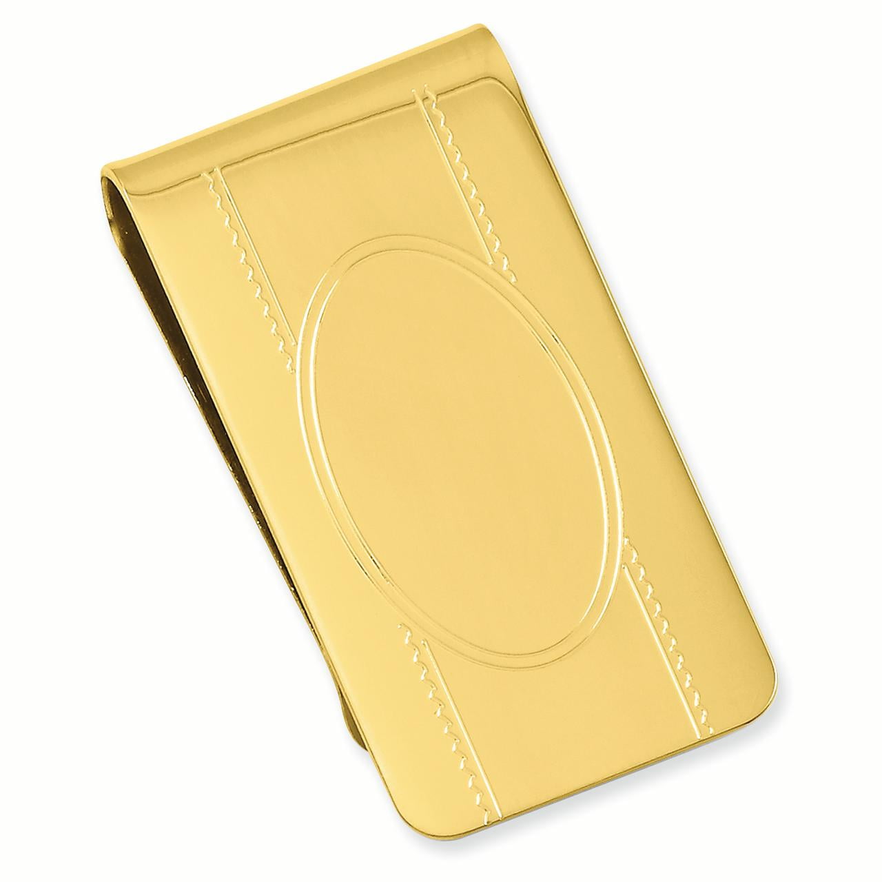 Rhodium-plated Kelly Waters with Engraveable Area Money Clip