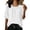 White, variant on cocolona Womens Summer Linen Tops 3/4 Sleeve Crew Neck Pullover Shirts Dressy Casual Loose Tunic Solid Color Blouses