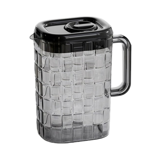 Kyusrd Économies d'Été pour Toute la Maison! Pichet de Boisson en Plastique Transparent Bouteille d'Eau Pichet pour Boissons Glacées avec Couvercle et Poignée Nervurée pour Bar Maison Sans Tasse Sans Tasse 2000 ml