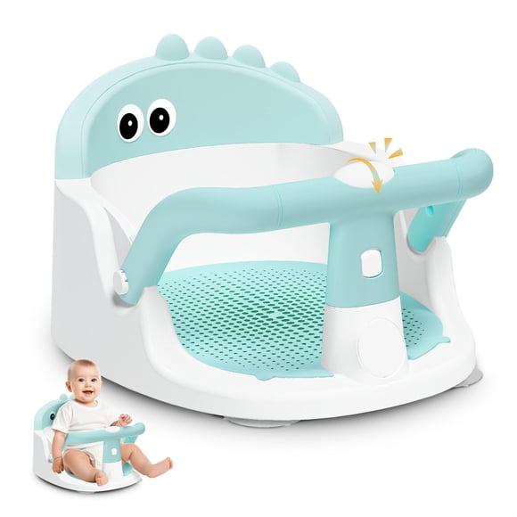 Asiento de baño para bebé Lerrutue con ventosas antideslizantes, 6+ meses