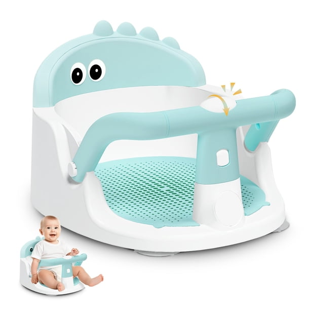 Asiento de baño para bebé Lerrutue con ventosas antideslizantes, 6+ meses