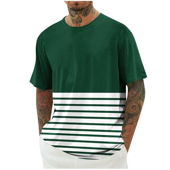 snilers Mens Tshirts Short Sleeve Crewneck Stripes Casual Tee Shirts Summer Athletic Workout Gym Tops Big and Tall