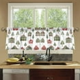 thumbnail image 4 of Yayeee Kitchen Curtains Set of 2 Light Filtering 57"x24" Over Sink Window Panels, Green Christmas House, 4 of 7