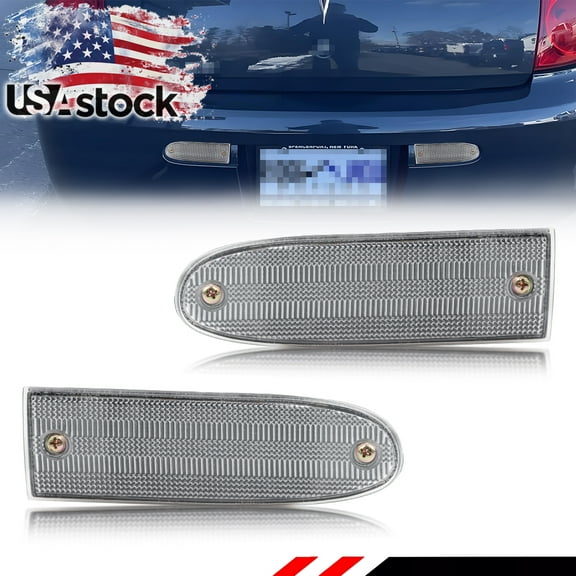 2PCS Clear Lens Rear Bumper Reflector Lights Tail Light Rear Light Brake Lights Backup Lights Reverse Light Cover Shells For 2000 2001 2002 2003 2004 2005 2006 2007 2008 2009 G5 Monte Carlo No bulb