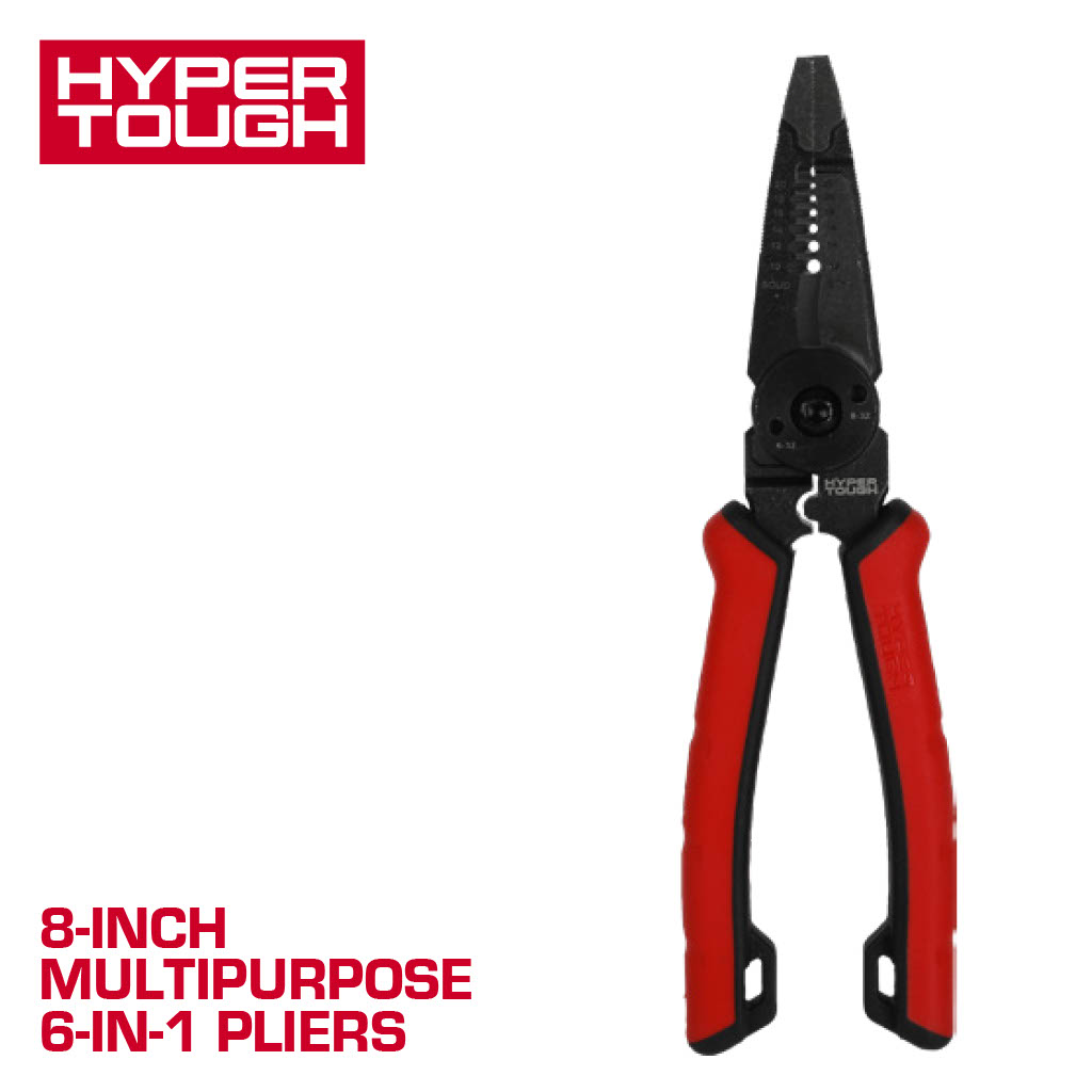 Hyper Tough 8-inch Multipurpose 6-in-1 Pliers