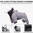thumbnail image 4 of 2XL Ropa de invierno para perros, abrigo impermeable para perros con anillo en D, ropa cálida para mascotas para perros medianos, chaqueta para cachorros, abrigo para perros, mono, 4 of 5