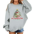 thumbnail image 3 of Children's Casual Pullover Sweatshirt with Christmas Tree Book Stack Print Long Sleeve Crewneck Loose Fit Top for Winter Holiday, 3 of 4