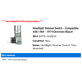 thumbnail image 2 of Headlight Dimmer Switch - Compatible with 1969 - 1974 Chevy Blazer 1970 1971 1972 1973, 2 of 2