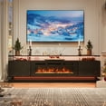 thumbnail image 2 of Sonegra Modern Fireplace TV Stand for TVs Up to 80" with Music Sync LED, 70" Entertainment Center with Electric Fireplace, TV Console with Storage Cabinets for Living Room, Black, 2 of 9