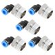 thumbnail image 1 of Conexiones de aire de ofertas únicas, ajuste rápido de línea de aire de 1/4" en ángulo de 90 grados, plástico niquelado, cobre 1/2" NPT, 5 piezas, azul y negro, 1 of 1
