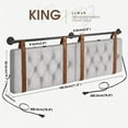 thumbnail image 3 of ZXNYH Wall Mount Headboard with USB for King Size Bed, PU Leather Headboard Only, Industrial Pipe Modern Style, Brown Hanging Head Boards, Durable, Comfortable, Button Upholstered for Bedroom, 3 of 6