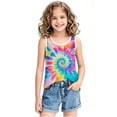 thumbnail image 5 of GigrtiJin 3-15 Years Toddler Kids Tank Tops Tie Dye Printed Sleveeless Crew Neck Blouse Shirt Trendy Casual Athletic Tunic, 5 of 7