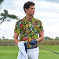 thumbnail image 2 of Kdxio Hawaiian Culture Symbols 1 Print Men's Short Sleeve Polo Shirt,Midweight Men's Shirt, 2 of 5