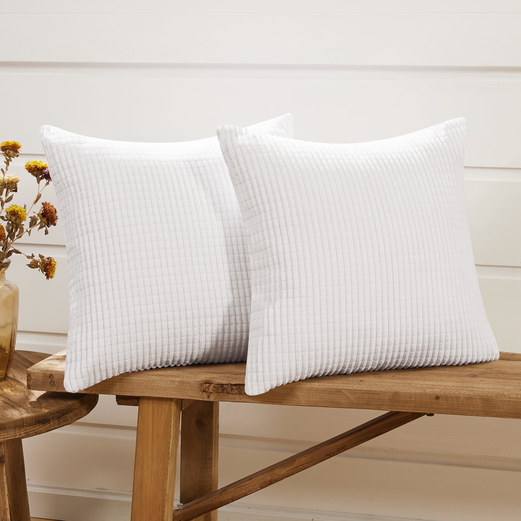 Living Room 24x24 inch Washable Cushion Covers for Couch Sofa Pack of 2 | Decorative Bedroom The White Petals Light Blue Throw Pillow Cover - Living Room 24x24 inch Washable Cushion Covers for Couch Sofa Pack of 2 | Decorative Bedroom The White Petals Light Blue Throw Pillow Cover -