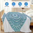 thumbnail image 4 of Turquoise Boho Cooling Blanket,Lightweight Breathable Summer Throw Blanket with Double Sided Cold Effect,Retro Ethnic Teal Geometric Aesthetic Picnic Blankets Bed Sheet for Hot Sleepers 60"x80", 4 of 8
