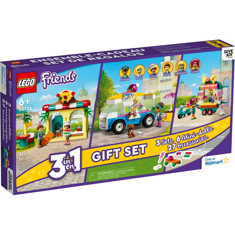 LEGO Friends Play Day Gift Set 66773, 3 in 1 Building Toy Set for 6 Year  Old Girls and Boys, Includes Ice Cream Truck, Mobile Fashion Boutique, and