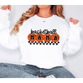 thumbnail image 4 of Basketball Mama Sweatshirt for Women Orange Checkered Basketball Mom Sweater White Sweatshirt Adult Medium, 4 of 5