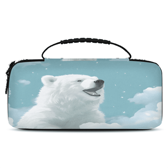 Herdesigns White Bear Carry Case Compatible with Nintendo Switch 2, with 20 Game Card Slots, Bear Portable Travel Carrying Case Pouch for Accessories & Games