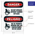 thumbnail image 3 of Do Not Operate Without Guards In Place Bilingual Sign, OSHA Danger Sign, 24x36 Corrugated Plastic, 3 of 7
