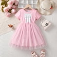 thumbnail image 2 of Robes pour Filles Été Manches Courtes Imprimé Chaton Princesse pour Usage Quotidien Robe de Demoiselle d'Honneur Rouge 3-4 Ans, 2 of 4