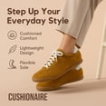 thumbnail image 5 of Cushionaire Tock Genuine Leather Lace-Up Casual Sneakers for Women – Retro-Inspired Tennis Shoe with Gum Rubber Outsole, Cushioned Arch Support, Lightweight Low Top Trainer, 5 of 12