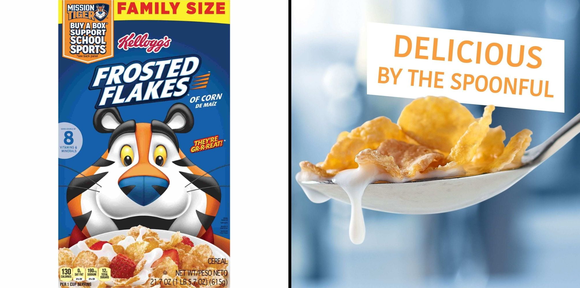 Kellogg's Frosted Flakes Cereal 21.7 oz & Kellogg's Raisin Bran Original 24 oz