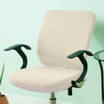 thumbnail image 5 of Stretch office computer chair seat covers Removable anti-dust chair slip cover Cream, 5 of 8