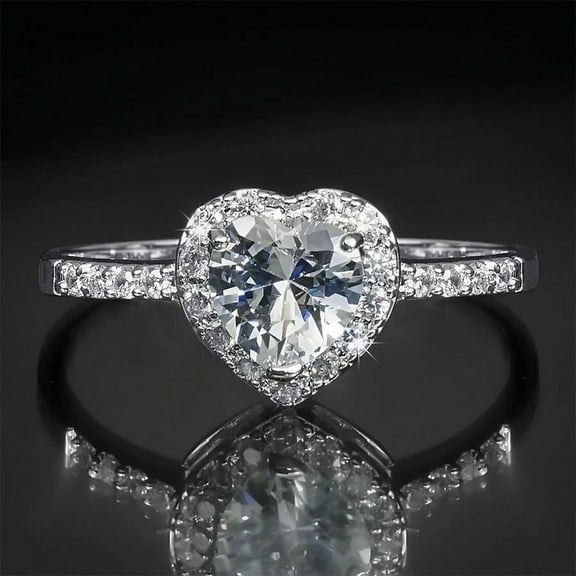 2.20Ct Heart Cut Lab Created Diamond Wedding Gift Ring 14K White Gold Plated