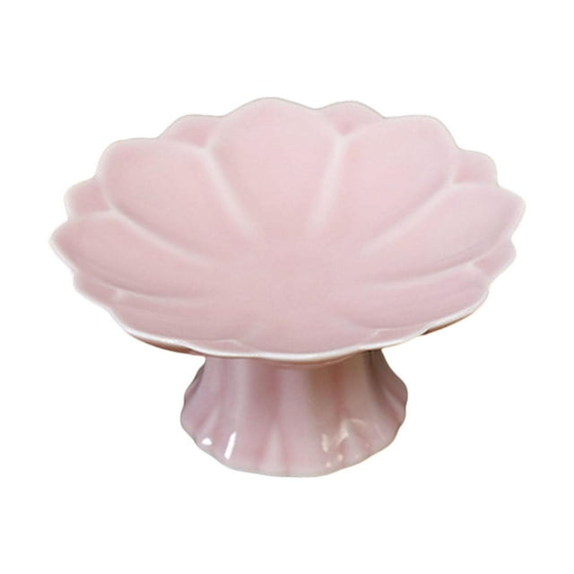 Plato de cerámica con base de 8,8 x 4,3 cm para encimera de cocina, cuenco con pedestal decorativo para rosa