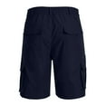 thumbnail image 5 of Men Casual Fashion Solid Shorts with Multi-pocket Button Zipper Elastic Waist Shoort Pants, 5 of 8