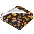 thumbnail image 2 of Bixox Fleece Blanket Burger Fries Pattern Super Soft Double-Sided Microfiber Flannel Blanket for Sofa, Bed, Couch, Suitable for All Seasons - 60"x50", 2 of 5