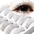 thumbnail image 3 of Trayknick 10 Pairs Soft Natural Cross Handmade Eye Lashes Makeup Extension False Eyelashes, 3 of 6