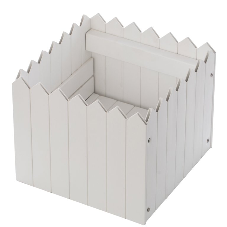 Gardenised 8.5 x 10.5 x 10.5 in. Square Traditional Fence Design Vinyl Planter  Box, White 