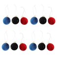 thumbnail image 1 of 12pcs Flocking Christmas Tree Baubles Plush Soft Hanging Ornaments Red Black Blue Holiday Decorations for Xmas Tree Home Party\n\n优 后的标题： \n**Flocking, 1 of 5