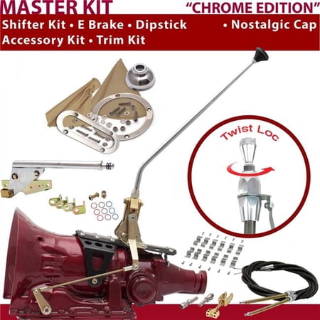 American Shifter TH350 Shifter Kit 16 in. E Brake Cable Clamp Trim Kit Dipstick for CF96C