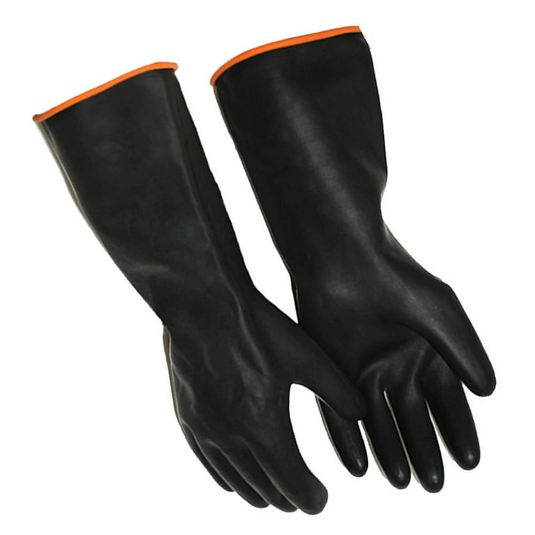 Gloves Safety Rubber Latex Black Bbq Resistant Wear Work Men