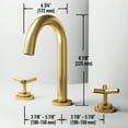 thumbnail image 5 of VIGO Jewel 9 in. H 2-Handle High-Arc Widespread Bathroom Faucet with Cross Handles in Matte Brushed Gold, 5 of 13