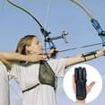 thumbnail image 4 of Archery Gloves Shooting Hunting Leather Three Finger Protector for Youth Adult Beginner,M, 4 of 8