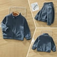 thumbnail image 2 of TAIAOJING Girls and Toddlers' Full-Zip Jacket Autumn Winter Boys Long Sleeve Solid Colour Zipper Casual Kids Windbreaker Outerwear Coat 2-3 Years, 2 of 4