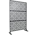 thumbnail image 3 of Freestanding Metal Privacy Screen - 76" H x 48" W Outdoor & Indoor Space Divider for Deck, Balcony, Patio & Garden - Durable Weather-Resistant Decorative Panel, 3 of 9