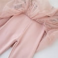 thumbnail image 4 of Lenpel Girls' Leggings with Mesh Skirts High Waisted Slim Ruffle Sparkly Skirted Pants Toddler Footless Tights 2-10 Y(Pink,9-10 Years), 4 of 6