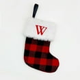 thumbnail image 1 of Fridja Monogramme Initial Mini 8 Pouces, Bas de Noël Brodés, Décorations de Noël Tricotées, Bas de Noël Mignons Rouges, Blancs, Noirs pour Cheminée, Arbre de Noël-W, 1 of 1