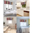 thumbnail image 5 of Red Orange Blue Curtain Valance for Windows/Living Room/Kitchen/Bathroom/Café, Short Rod Pocket Tier Curtain Window Treatment Panel Modern Color Block Striped Topper Curtain 42''x12'', 5 of 6