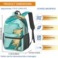 thumbnail image 3 of Blue and Gold Marble Pattern 17" Waterproof Oxford School Backpacks for Teens, S-Shape Padded Straps, for School, Travel, Hiking, Camping, 3 of 5