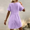 thumbnail image 5 of Abtuhar Womens Plus Size Summer Dresses ,Womens Dresses Trendy,New Short Sleeve V-neck Solid Color Pocket Dress Short Sleeve V-neck Dress, 5 of 5